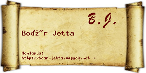 Boár Jetta névjegykártya